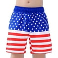 thumbnail image 1 of Gyexs Boys Swim Trunks Size 7-8 4th of July Independence Day Star Graphic Flag Print Swim Shorts Summer Outerwear Swimming Wear Hawaiian Beach Shorts Dark Blue, 1 of 6