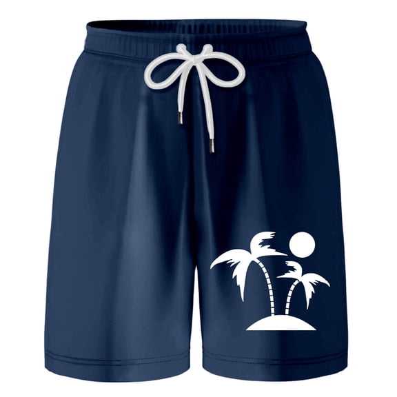 Gyexs Boys Swim Trunks Size 8-9 Quick Dry UPF 50+ Swimwear Elastic Drawstring Bathing Suit Hawaiian Beach Swim Boards Shorts Dark Blue
