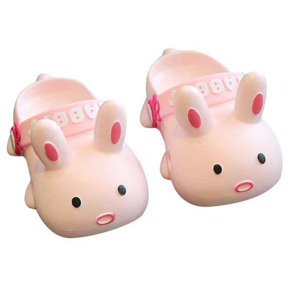 Gyexs Bunny Rabbit Slides Slipper 15-18 Months Unisex Child Boys & Girls Slide Sandals for Kids Flip Flops Comfy Shower Slippers Beach Garden Clogs Pink