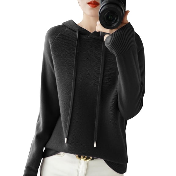 Gyexs Sweaters for Women Casual Long Sleeve Crewneck Pullover Tops Business Casual Work Blouses Women's Fashion, Black, Size XL