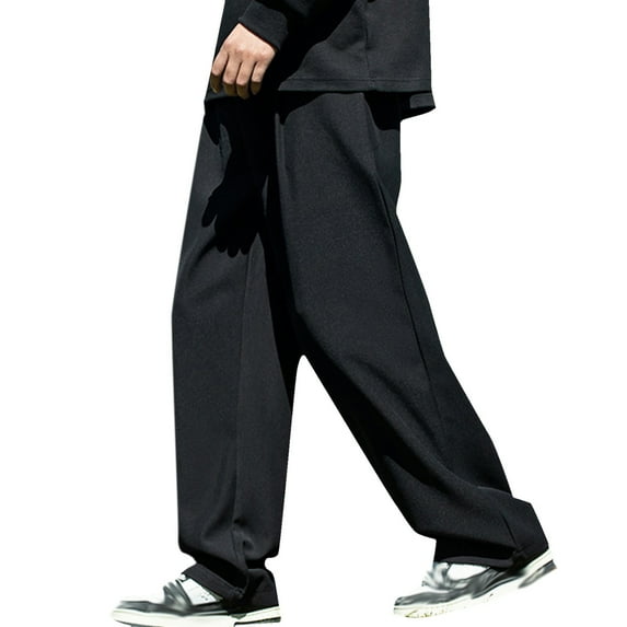 Gyexs Chinos Pants Men Cotton Baggy Casual Lightweight Pants Comfortable Lightweight Cargo Work Hiking Pants with Pockets Black, Szie L
