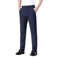 thumbnail image 1 of Gyexs Chinos Pants Men Slim Fit Lightweight Breathable Straight Leg Pants Relaxed Fit Elastic Waist Khaki Trousers Spring Summer Clothes Blue, Szie 36, 1 of 5