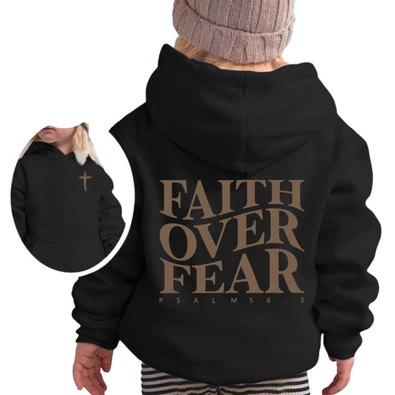 Gyexs Christian Hoodies, Tween Girl Pullover Tops, Size 12-13 Years, Black