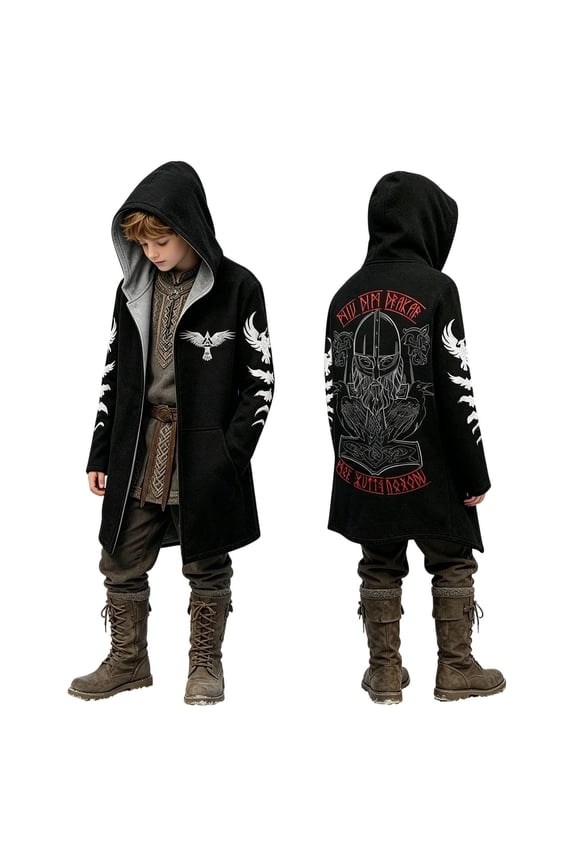 Christian Hoodies for Boys Cool Funny 3d Graphic Coats Outdoor Winter Jacket Coat Black 2-3 Years