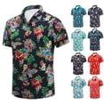 thumbnail image 1 of Gyexs Christmas Hawaiian Shirts for Men Short Sleeve Printed Button Down Beach Shirts Red Size S, 1 of 4
