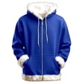 thumbnail image 1 of Gyexs Christmas Hoodies Women Santa Sweatshirt Zip up Hooded Unisex Solid Color Oversized Long Sleeve Xmas Sweatshirts with Pockets, Blue, Size XXXXXL, 1 of 3