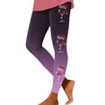 thumbnail image 1 of Gyexs Christmas Leggings for Women Plus Size Funny Xmas Graphic High Waist Leggings Soft Comfy Ankle Length Pajama Pants A08 Purple & M, 1 of 5