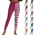 thumbnail image 1 of Gyexs Christmas Leggings for Women Red and White Striped Tights Ankle Length High Waist Funny Leggings Mint Green & Size XL, 1 of 6