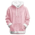 thumbnail image 1 of Gyexs Christmas Sweatshirts Women Fuzzy Solid Trim Sweatshirts Xmas Furry Trim Unisex Pullover Women's Fashion #02 Pink & Size XXXXXL, 1 of 3