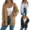 thumbnail image 1 of Gyexs Cardigan Sweaters for Women Long Sleeve Crochet Cardigan Fall Winter Homewear Clothes (White, Size XL), 1 of 7