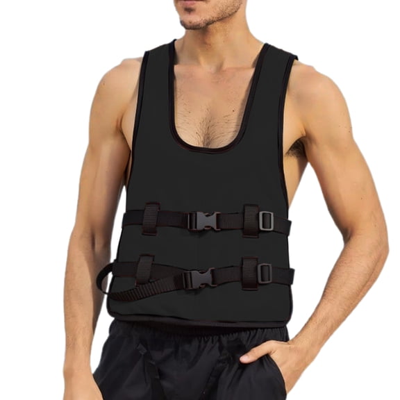 Gyexs Comfortable Swim Jacket for Adults with Adjustable Fit for Rafting Kayaking and Other Water Sports in Summer Heat, Black, One Size