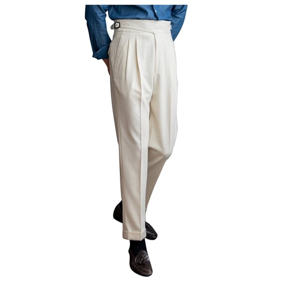 Gyexs Dress Pants for Men Straight Fit Classic Fit Straight Leg Business Casual Slacks Regular Fit Stretch Golf Pants Work Trousers with Pockets White, Szie 34