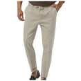 thumbnail image 1 of Gyexs Dress Pants for Men Straight Fit Expandable Waist Suit Pleated Front Slacks Business Casual Formal Wear Pants with Pockets Light Gray, Szie XXXL, 1 of 5