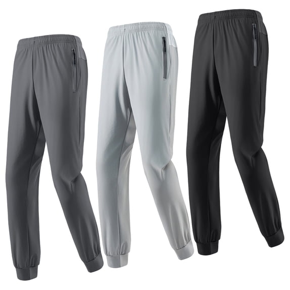 Gyexs Dress Pants for Men Lightweight Hiking Travel Pants Athletic Outdoor Sports Elastic Waist Sweatpants Light Gray, Size XXL