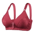 thumbnail image 1 of Gyexs Elderly Women Medium Cup Breathable Wirefree Bra Comfortable Jacquard Wrapped Underwear Bralettes for Women, Red, Size 36, 1 of 2