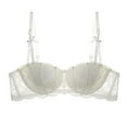 thumbnail image 1 of Gyexs Elegant Lace Half Cup Demi Bra with Push Up Support for Women Bridal Wear Push Up Bras for Women, White, Size 34, 1 of 7
