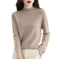 thumbnail image 1 of Gyexs Fall Sweaters for Women Wool Fall Winter Casual Long Sleeve Sweaters Solid Lightweight Knit Pullover Tops Women's Fashion, Khaki, Size M, 1 of 6