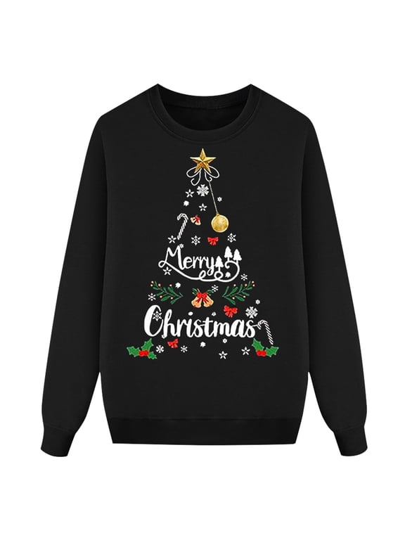 Family Christmas Sweaters - Matching Christmas Sweaters for Family, Festival Holiday Xmas Pullover Tops Soft Comfy Women's Fashion (Dad, Black, XXL)