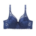 thumbnail image 1 of Gyexs Fashionable Women Lace Gathered Bra Adjustable Thin Cup Underwear Comfortable Support Push Up Bras for Women, Blue, Size 105C, 1 of 4