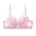 thumbnail image 1 of Gyexs Fashionable Women Lace Gathered Bra Adjustable Thin Cup Underwear Comfortable Support Sports Bras for Women, Pink, Size 100C, 1 of 4