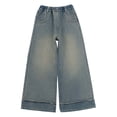 thumbnail image 1 of Gyexs Girls Cargo Pants Hop Drawstring Pants Elastic Waist Casual Jogger Pants Streetwear Loose Parachute Girl Clothes Blue 8-10 Years, 1 of 7