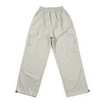 thumbnail image 1 of Gyexs Girls Cargo Pants Size 10-12 Lightweight Jogger Sweatpants Waterproof Cargo Trousers Streetwear Loose Parachute Girl Clothes Beige 5-6 Years, 1 of 7