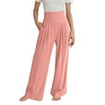 thumbnail image 1 of Gyexs Girls Cargo Pants Size 4-5 Parachute Baggy Joggers Pants Waterproof Cargo Trousers Lightweight Jogger Sweatpants Kids Clothes Z03-Pink 4-5 Years, 1 of 5