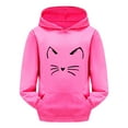 thumbnail image 1 of Gyexs Girls Hoodies,Boys Long Sleeve Cute Cat Graphics Hooded Sweatshirts Hot Pink,Toddler, 1 of 4