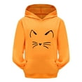 thumbnail image 1 of Gyexs Girls Hoodies,Boys Long Sleeve Cute Cat Graphics Hooded Sweatshirts Orange,Toddler, 1 of 4
