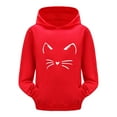 thumbnail image 1 of Gyexs Girls Hoodies,Boys Long Sleeve Cute Cat Graphics Hooded Sweatshirts Red,Toddler, 1 of 4