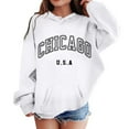 thumbnail image 1 of Gyexs Girls Hoodies Long Sleeve Pullovers,Boys Chicago Letter Hooded Sweatshirts White,Toddler, 1 of 4