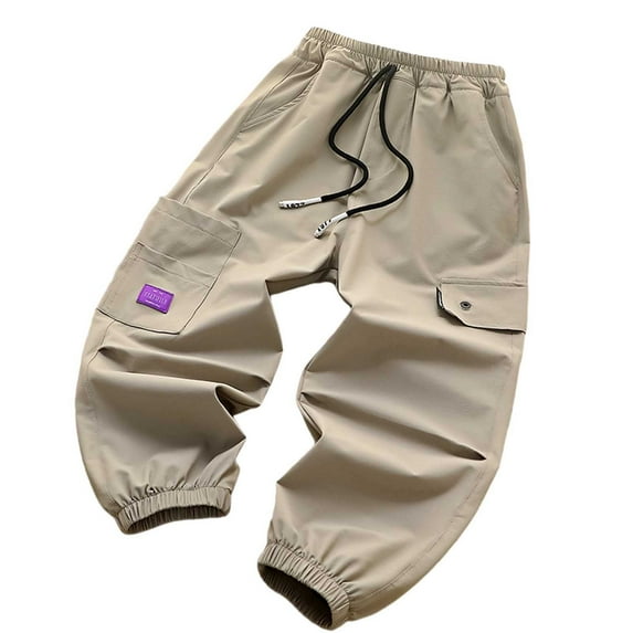 Gyexs Girls Jogger Pants High Waist Wide Leg Activewear Back To School Clothes Girls Bell Bottom Pants Sportswear (Khaki, 140)