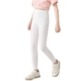 thumbnail image 1 of Gyexs Girls Leggings Size 7-8 Basic Solid Footless Tights Dancewear Solid Color Stretchy Basic Leggings (White, 7-8 Years), 1 of 5