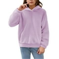 thumbnail image 1 of Gyexs Girls Oversized Hoodies Size 10-12 Fashion Cute Solid Color Sweatshirts Fall Winter Clothes (Purple, 14-15 Years), 1 of 7
