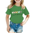 thumbnail image 1 of Gyexs Girls Summer Clothes Size 11-12 Green Short Sleeve T Shirts Cute Cartoon Printed Casual Round Neck Pullover Tops, 1 of 4