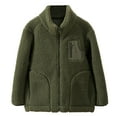 thumbnail image 1 of Gyexs Girls Sweater Jackets Fashion Cute Sweatshirts Casual Thermal Outdoor Winter Coat (#03 Dark Green, 14-16 Years), 1 of 3