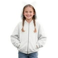 thumbnail image 1 of Gyexs Girls Zip Up Hoodies 7-16 with Designs Cute Cat Ear Oversize Hoodie Jackets Casual Long Sleeve Hood Sweatshirt Coat (White, 11-12 Years), 1 of 7