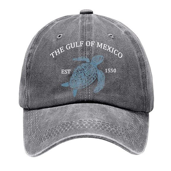 Gyexs Gulf of Mexico Hat Gulf of Mexico Baseball Caps Sea Turtle Hat Gulf of Mexico Hats Est 1550 Gulf of Mexico Hat for Men Women #Grey