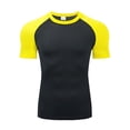 thumbnail image 1 of Gyexs Gym Shirts Men Fashion Casual Textured Pullover Tees Casual Lightweight Summer T-Shirt Adult Clothing Yellow, Size XXL, 1 of 3