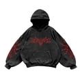 thumbnail image 1 of Gyexs Halloween Gothic Graphic Hoodies Men Washed Pullover Sweatshirt Fall Winter Clothing, 1 of 3