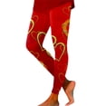 thumbnail image 1 of Gyexs Heart Tights for Women Thermal Lined Tights Casual Wear Party Wear Pajama Pants High Waist Couple Clothing #06 Red & Size L, 1 of 5