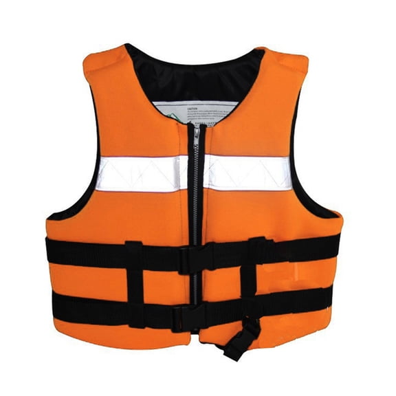 Gyexs High Visibility Life Jacket for Adults with Whistle Features Ideal for Swimming Kayaking and Boating Adventures, Orange, XL