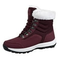 thumbnail image 1 of Gyexs Hiking Boots Women Waterproof Winter Snow Boots Outdoor Wear Walking Work Botas De Nieve Para Mujer Red Size 7, 1 of 5