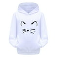 thumbnail image 1 of Gyexs Hoodies for Girls 2025 Sweatshirts Toddler Cute Graphic Print Kids Hooded Pullover Long Sleeve Preppy Sweatshirt Z01 White & 6-7 Years, 1 of 4
