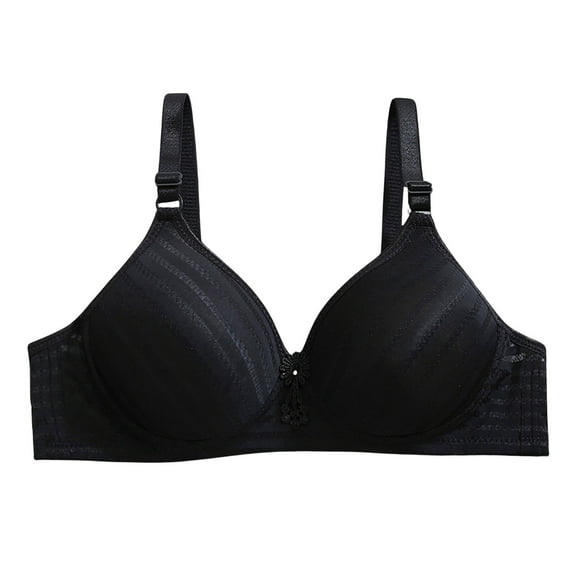 Gyexs Jelly Bras for Women Ladies Fashion Thin Breathable Underwire Push Up Comfort Support Large Cup Bra for Everyday Wear, Black, Size 36