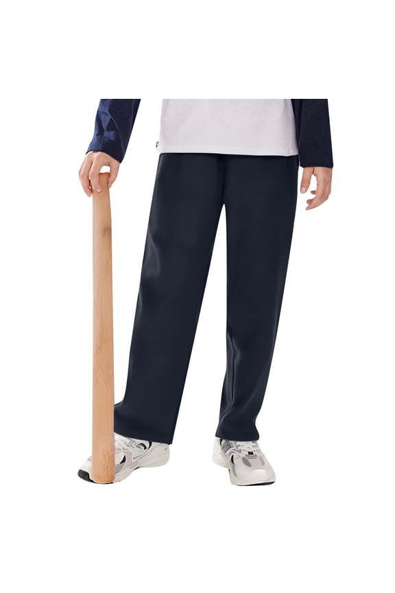 Khaki Pants for Girls Elastic Waist Drawstring Outerwear Back To School Outfits School Uniform Pants for Girls Pants (Navy, 9-11 Years)