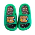 thumbnail image 1 of Gyexs Kids Bear Slippers 11.5 Girls Boys Toddler Cloud Slides Animal Quick Drying Beach Slides Toddler Pool Shower Flip Flops Slippers Green, 1 of 3