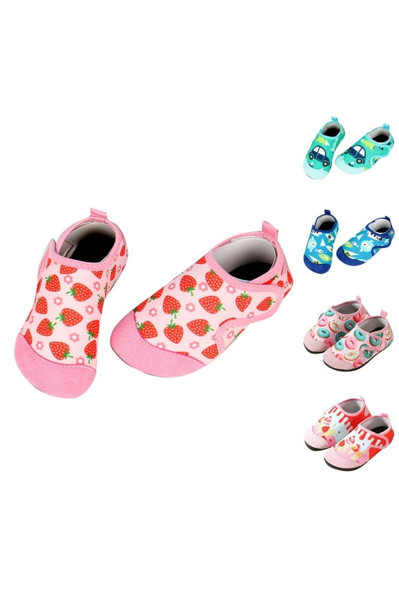 Kids Girls Boys Water Shoes Size 2.5-3 Quick Drying Swimming Shoes Toddlers Socks for Beach Swimming Pool Surfing A01 Pink