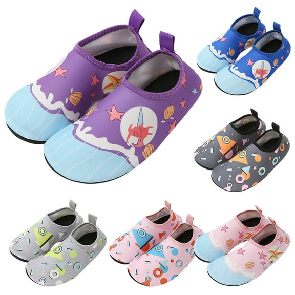 Gyexs Kids Girls Boys Water Shoes Size 9-9.5 Quick Drying Outdoor Toddlers Socks for Beach Swimming Pool Surfing W04 Dark Gray