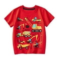 thumbnail image 1 of Gyexs Kids Short Sleeve Tees Size 2T-3T Toddler Crewneck T-Shirts Boys Girls Dino Excavator Silly Goose Flower Girl Camera Tops (Toddlers, Z04-Red, 2-3 Years), 1 of 6